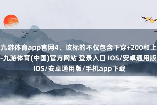 九游体育app官网4、该标的不仅包含下穿+200和上穿-200的信号-九游体育(中国)官方网站 登录入口 IOS/安卓通用版/手机app下载