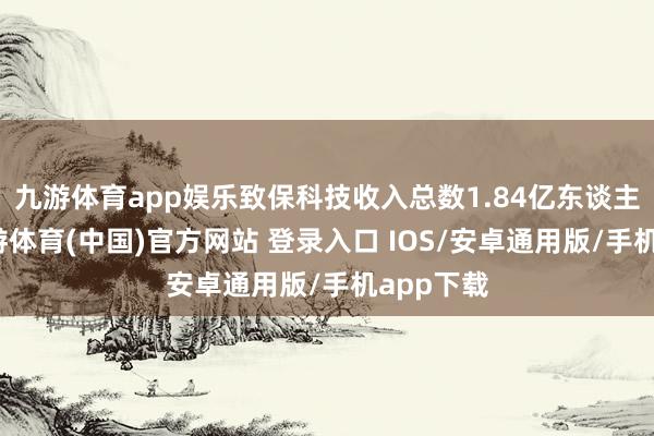 九游体育app娱乐致保科技收入总数1.84亿东谈主民币-九游体育(中国)官方网站 登录入口 IOS/安卓通用版/手机app下载
