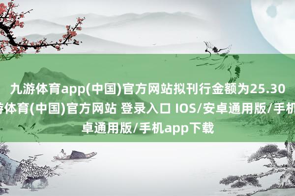 九游体育app(中国)官方网站拟刊行金额为25.30亿元-九游体育(中国)官方网站 登录入口 IOS/安卓通用版/手机app下载
