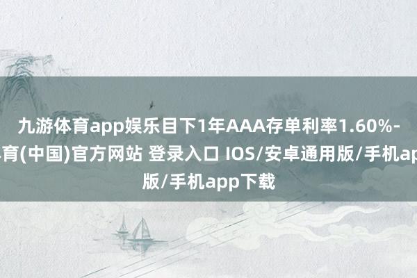 九游体育app娱乐目下1年AAA存单利率1.60%-九游体育(中国)官方网站 登录入口 IOS/安卓通用版/手机app下载