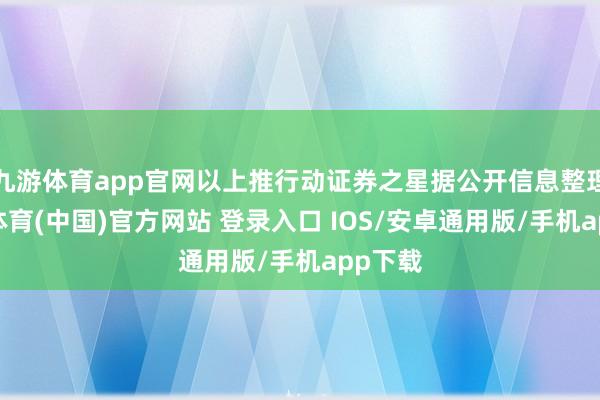 九游体育app官网以上推行动证券之星据公开信息整理-九游体育(中国)官方网站 登录入口 IOS/安卓通用版/手机app下载