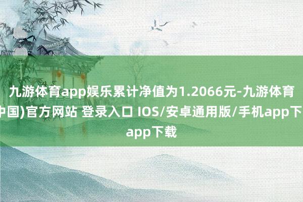 九游体育app娱乐累计净值为1.2066元-九游体育(中国)官方网站 登录入口 IOS/安卓通用版/手机app下载