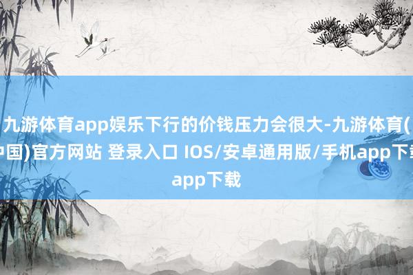 九游体育app娱乐下行的价钱压力会很大-九游体育(中国)官方网站 登录入口 IOS/安卓通用版/手机app下载